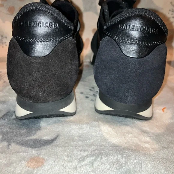 Balenciaga NWOT Black Knit & Leather Sneakers - Picture 5 of 9